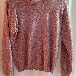 Red speckled turtle neck